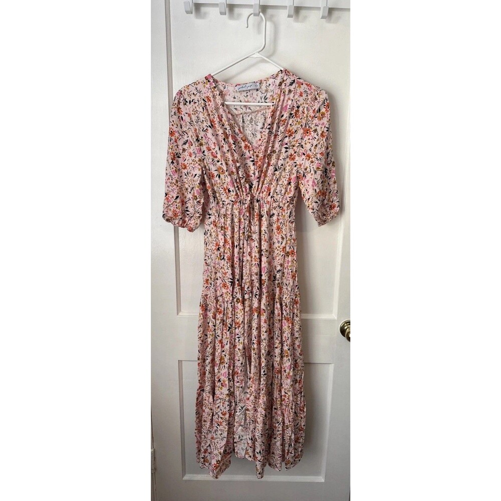 Petal And Pup Dress Floral Maxi Kelda Balloon Sleeve Prairie Women's Large